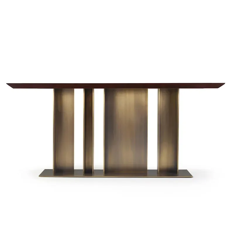 Italian modern stainless steel entrance table, simple entry, front door decoration, light luxury marble entrance table