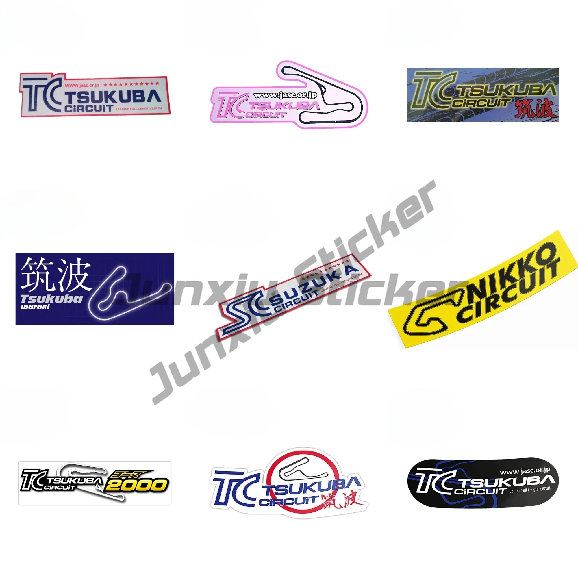 For TSUKUBA CIRCUIT Car Bumper Window Stickers Graffiti Sticker DIY Anime Simulation Fun Vehicle Decal