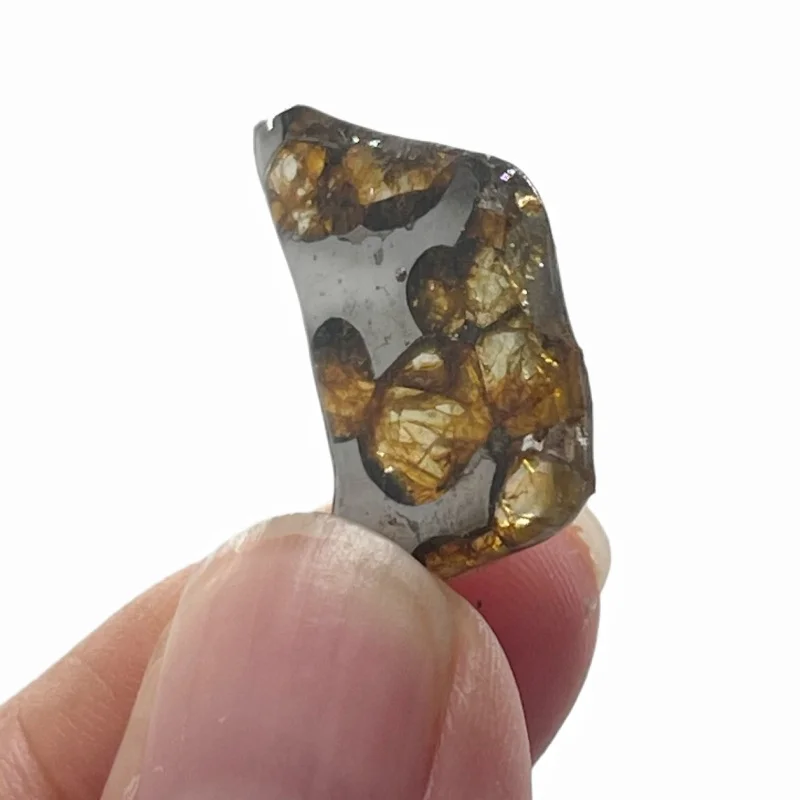 1.5g Sericho Pallastie meteorite slice Olivine Meteorite Natural Specimen Meteorite material Collection - from Kenya -QA849