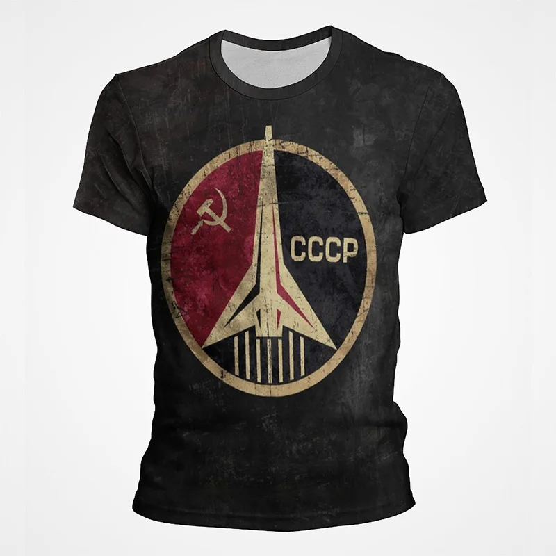 

CCCP Graphic Mens T Shirt 3D Union Of Soviet Socialist Republics Printed Tees Fashion Vintage Streetwear Short Sleeves For Women