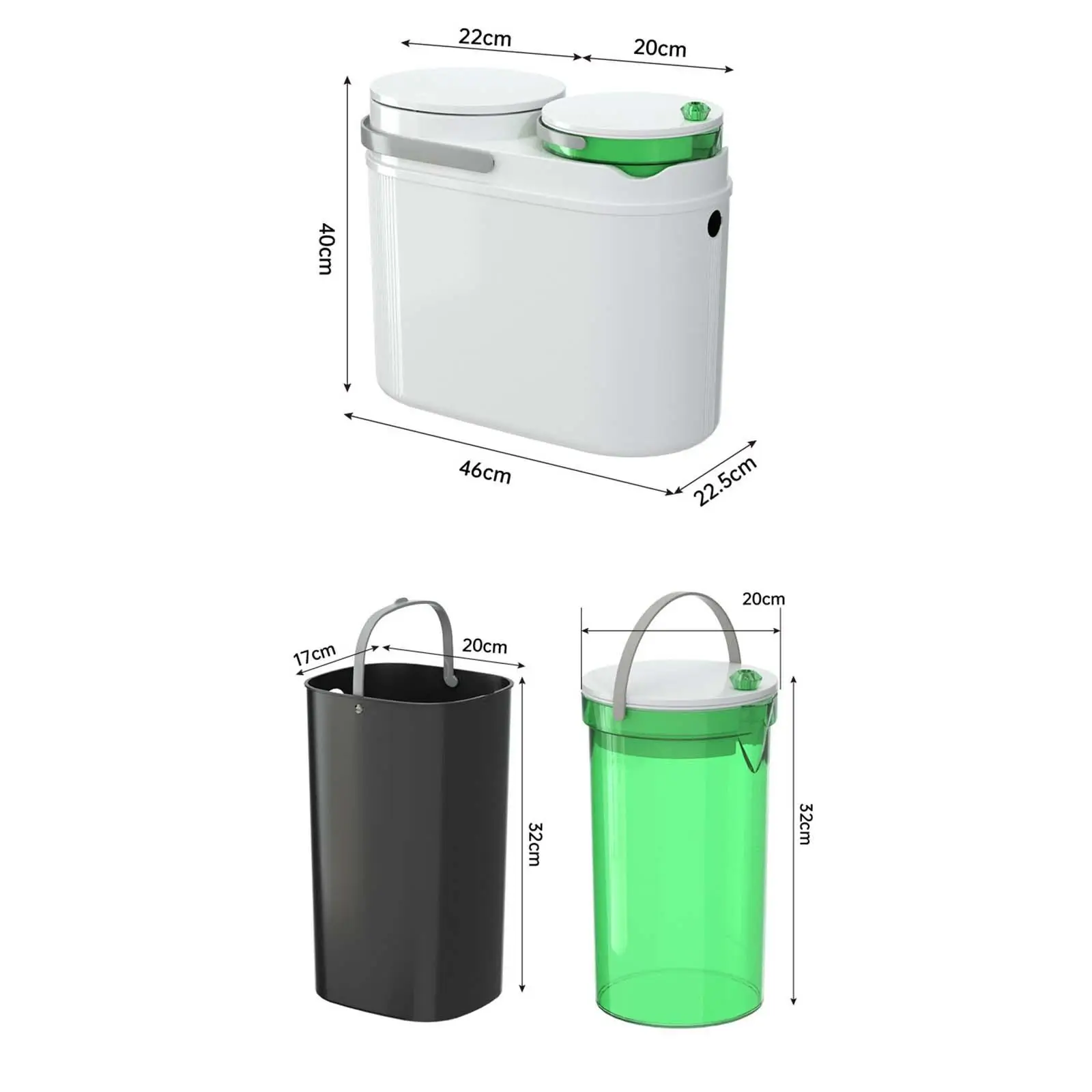 Wet and Dry Trash Can Tea Capacity with Spring Lid Classified Wet and Dry