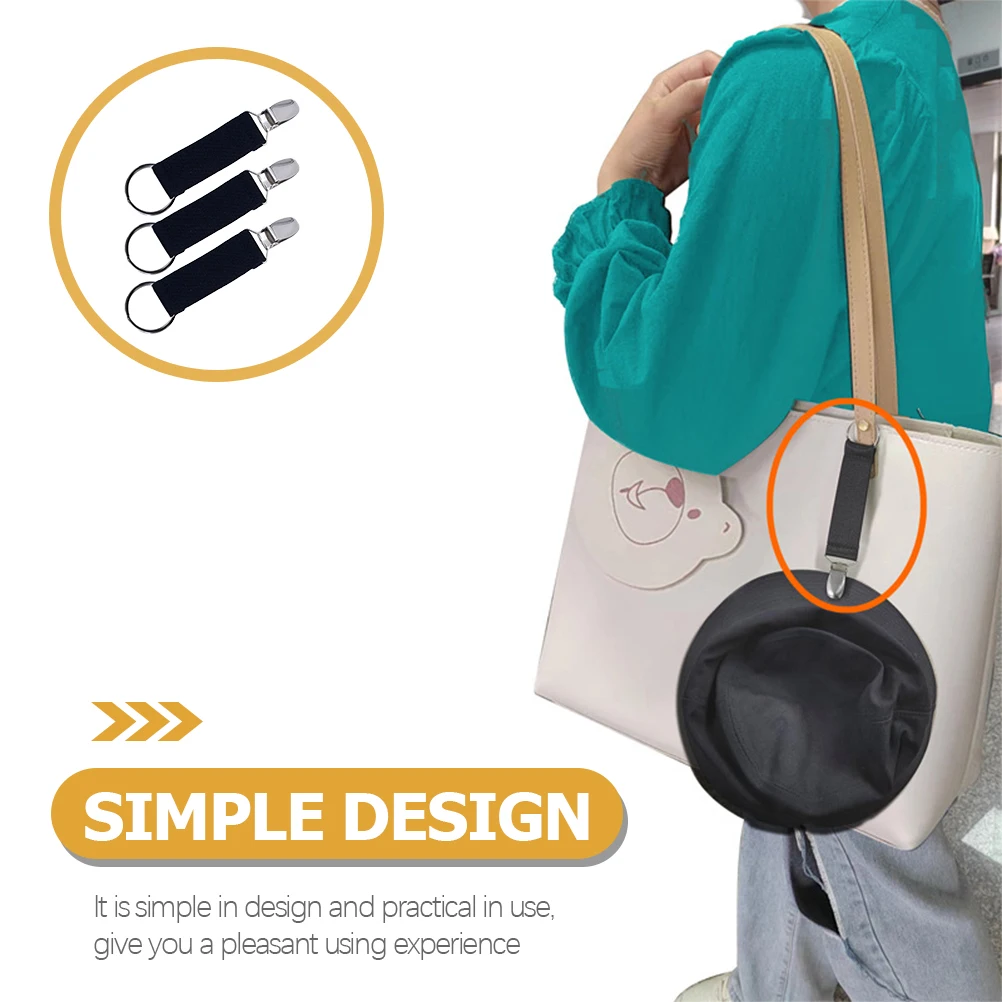 

3pcs Hat Storage Clip Polyester Yarn Elastic Travel Suitcase Holder Outdoor Accessories Glove Mitten Retainer Backpack Fishing