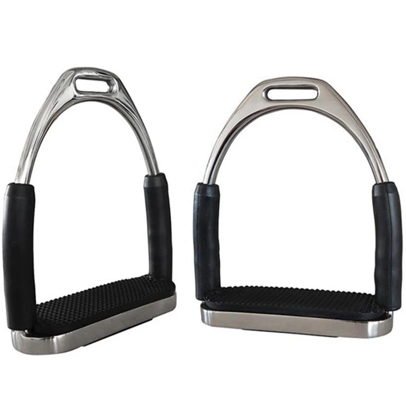 2 PCS Horse Riding Stirrups Stainless Steel For Horse Riders Lightweight Wide Gauge Non-Slip Equestrian