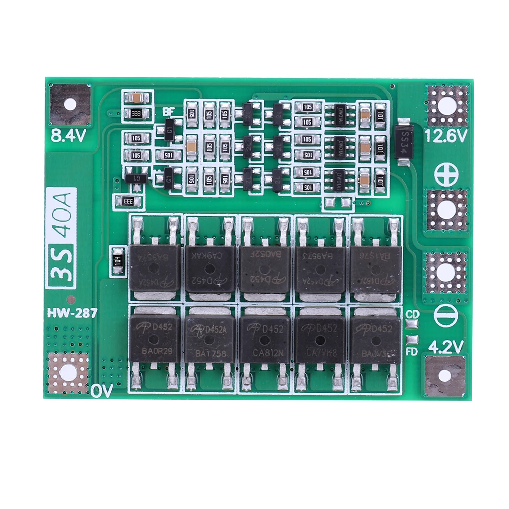 Li-ion Lithium Battery Charger Protection Board 3S/4S 5A 10A 20A 25A 40A 60A Board Module 18650 BMS for Drill Motor