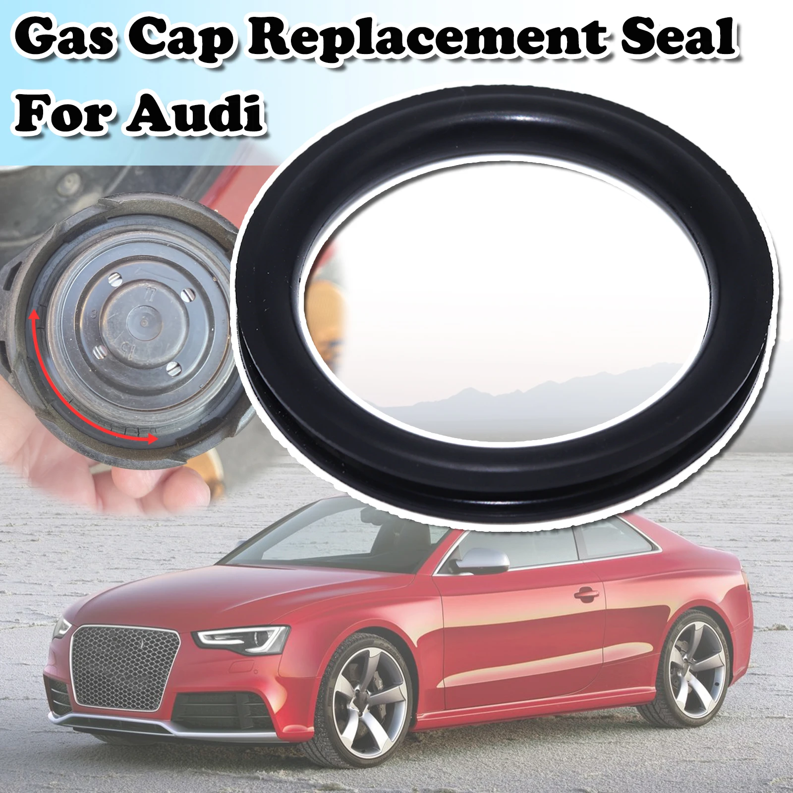 

For Audi R8 RS3 RS4 RS5 RS6 RS7 RSQ3 Gas Cap Replacement Seal Fuel Tank Filler Neck Repair V Shape O-ring Rubber Gasket Washer