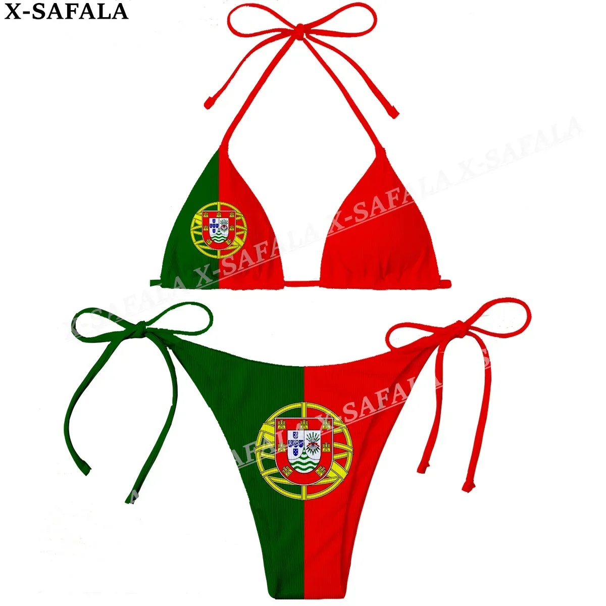 

Portugal Country Flag 3D Print Women Micro Sexy Bikini Bra Set Summer Beachwear Sexy Beach Two Pieces Bathing Suits Swimwear