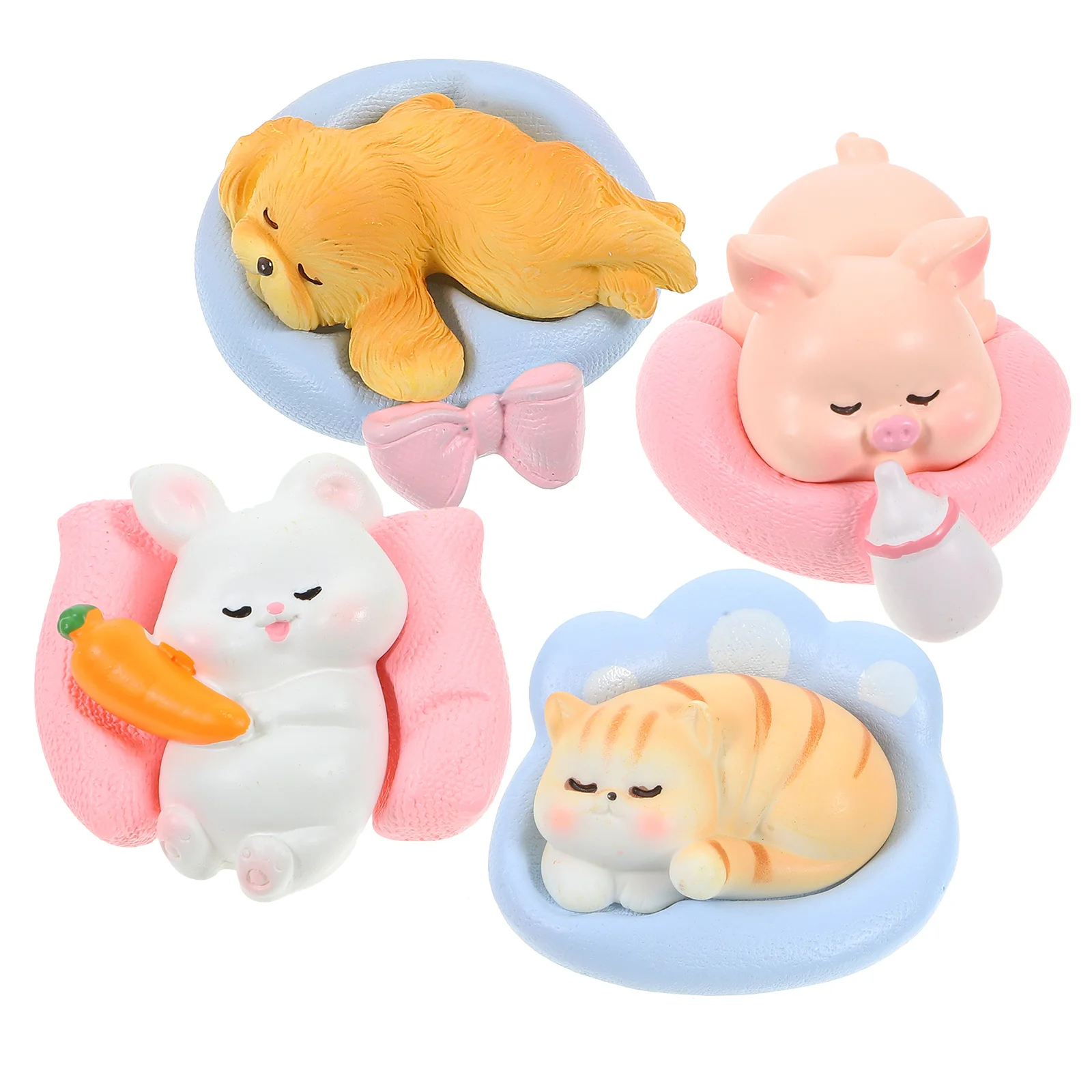 

4pcs Miniature Animal Figurines Resin Small Models For Desktop Garden Decor Micro Landscape Ornament Resin Craft Sculpture