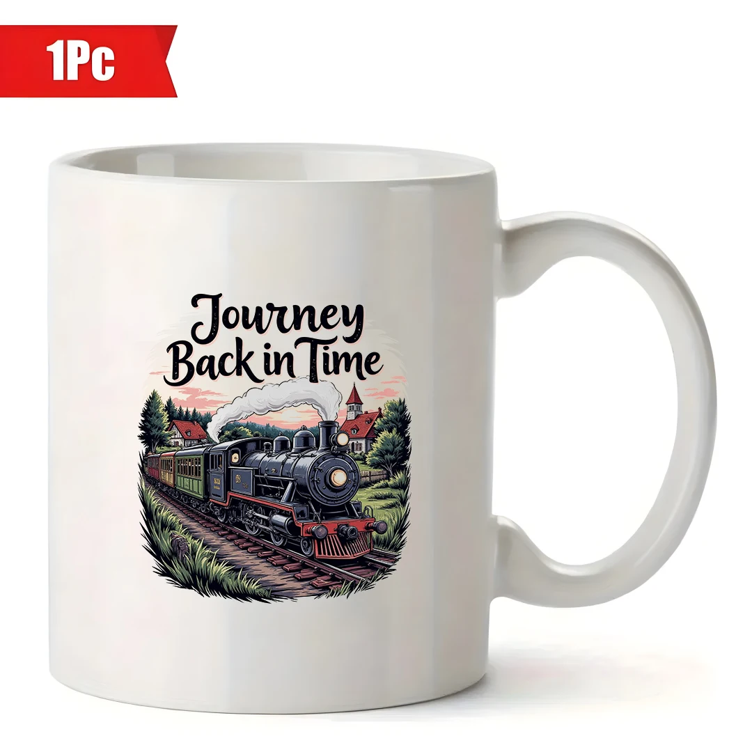 Винтажная кружка с изображением поезда, 11 унций, детская чашка для холодных и горячих напитков, рождественский подарок, семейная офисная чашка