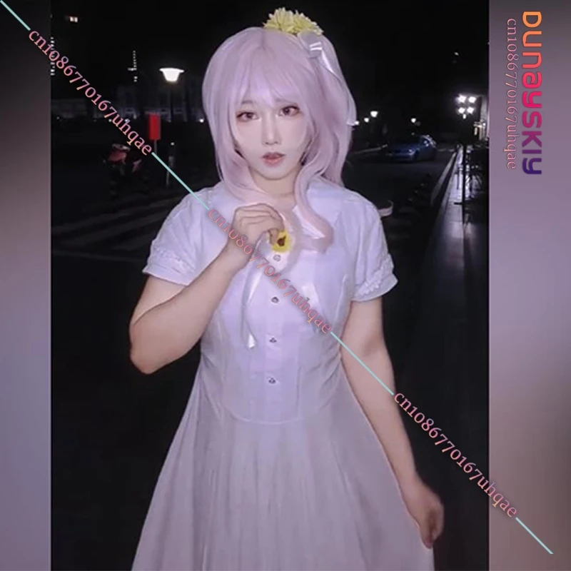 

SAIKOU*/Akiyama Mizuki Costume Blue Elegant Long Dress Kawaii Lolita Pink Single Ponytail Anime Game Project Sekai Cosplay