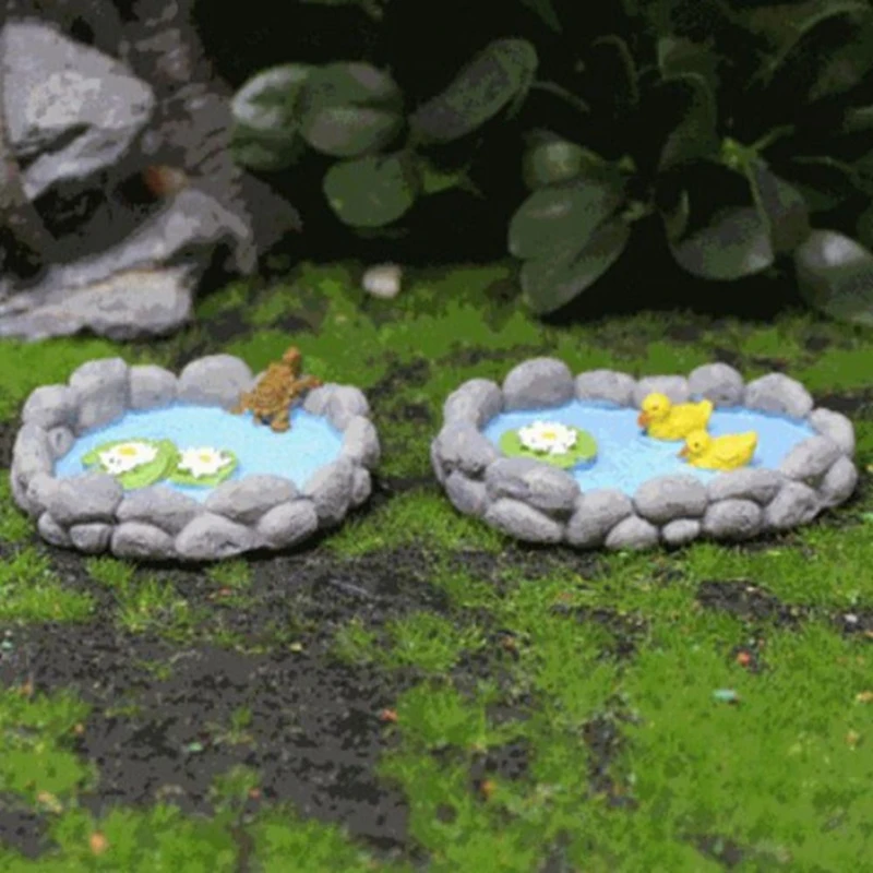 Simulated Pool Decoration Micro-Landscape Cute Animal Pool Decoration Cartoon Duck Pool Mini Gardening