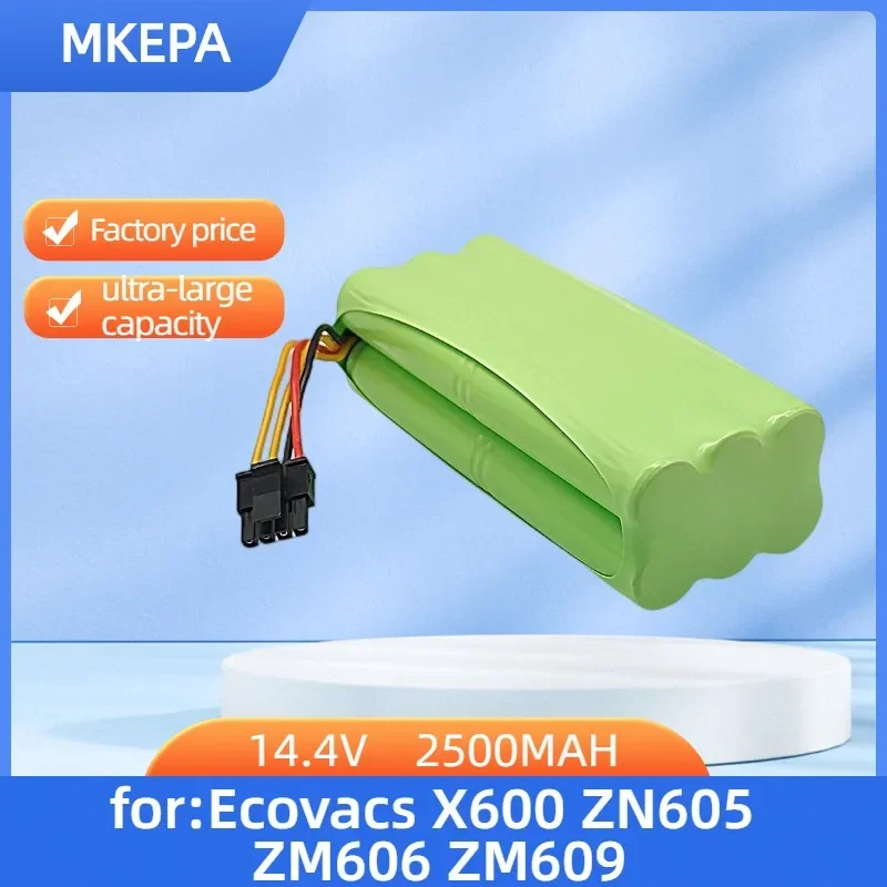 14.4V 2500MAH Ni-Mh Battery for Ecovacs Deebot Deepoo X600 ZN605 ZN606 ZN609 Midea Redmond staubsauger