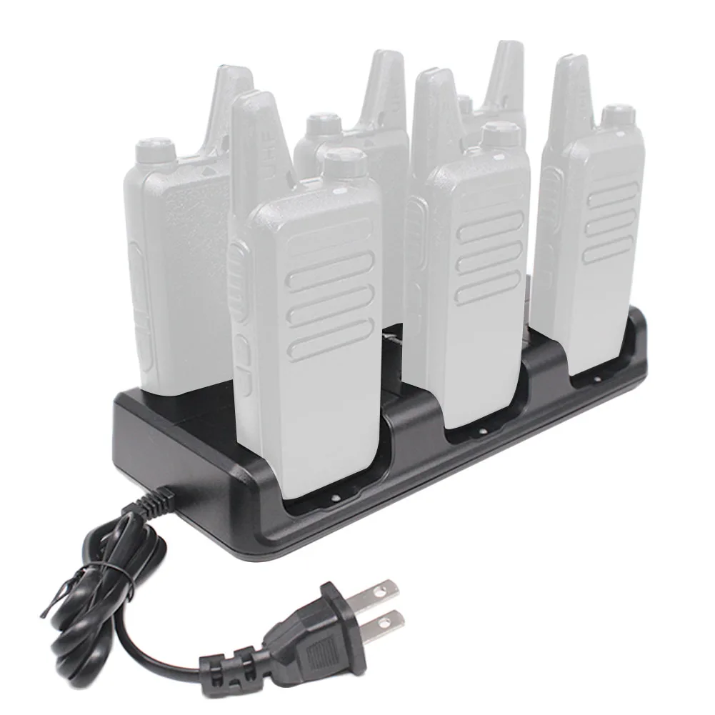 Walkie Talkie 6 In 1 Charger for Mini Radio KDC1 UHF Two Way Radio KD-C1 Unit Charging High Quality for WLN KD-C1Plus KD-C2