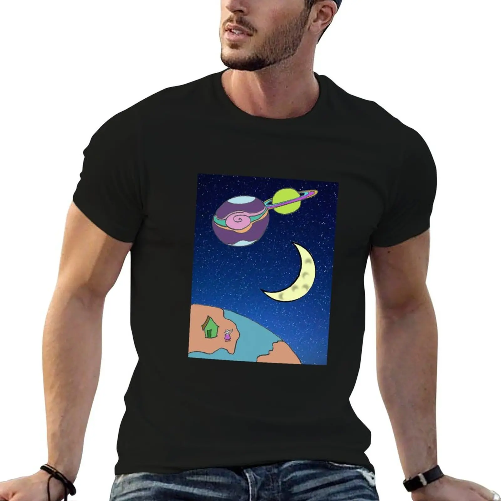 lil jenny waves to giove satty & the moon T-Shirt funny t shirts cotton man t shirts graphic T-Shirt