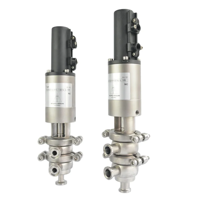 Sanitary Tri Clover 316L or 304 Divert 3/4 INCH Tri-clamp Throttling Valve 1/2 INCH Mini Pneumatic Shutoff And Divert Valves