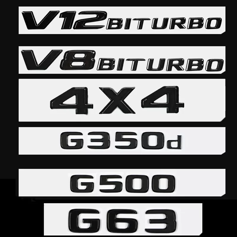 

Car Brand Tailgate Tail Label Sticker Alphanumeric Sticker For Mercedes Benz G-Class G55 G63 G350 G400 G500 V8 V12 BITURBO