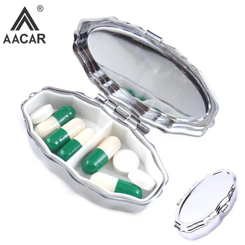 Travel Metal Pill Box Medicine Organizer Container Jewellery Case Storage Holder