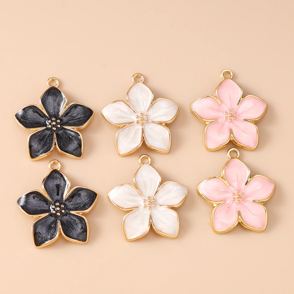 

Leslie 10pcs 25*27mm Pretty Colorful Flowers Charms for Dangle Earrings Bracelet Necklace Pendants DIY Handmade Jewelry Making