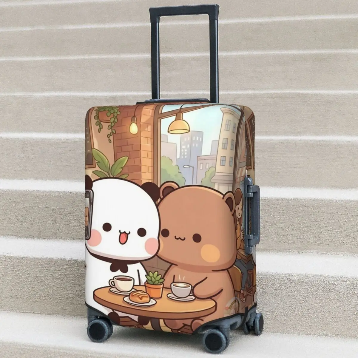 

Чехол для чемодана Kawaii Bear Bubu Dudu: Защита для круизных поездок и авиаперелетов, эластичные аксессуары для багажа