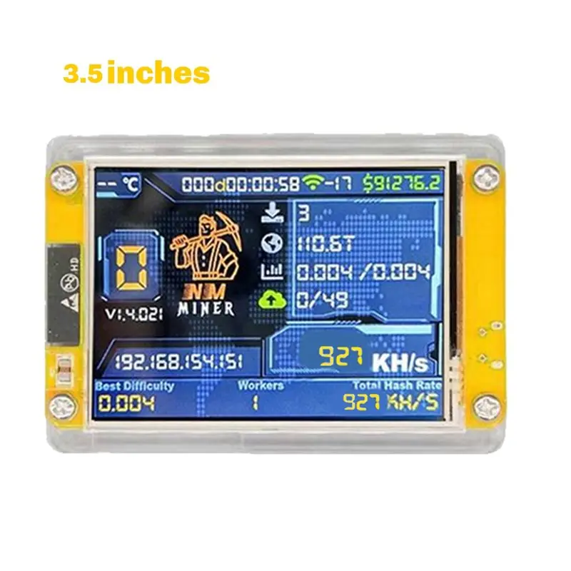 Nmminer Bitcoin Nerdminer 930KH/S Solo Miner Harshrate atualizado 3,5 polegadas grande display Crypto Lottery Miner