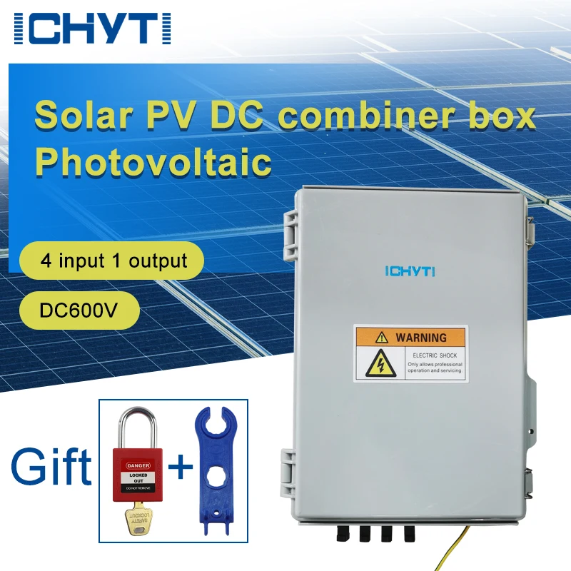 

Waterproof Outdoor Surface Mounted 4-in-1-out 600V IP65 Solar PV Surge Lightning Protection DC ABS Distribution Box Combiner Box