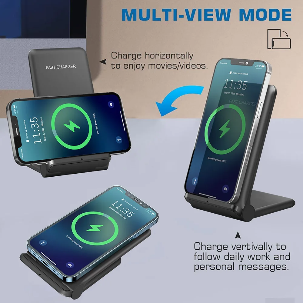 PDKUAI Fast Wireless Charger Foldable Charging Stand 30W For iPhone 16 15 14 13 12 XS Max XR Samsung S24 S23 S22 Galaxy Note 20