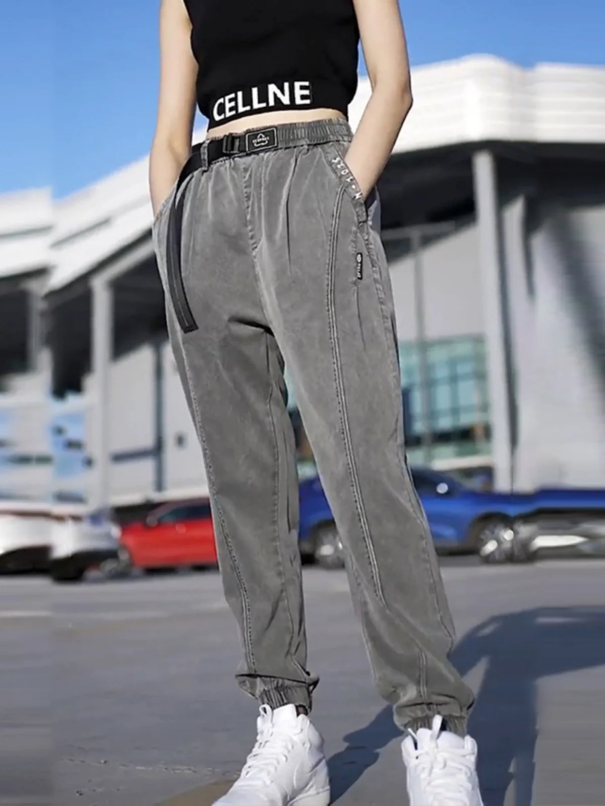 

Новинка 2025 года, мужская повседневная рабочая одежда, летние брюки из тонкого ледяного шелка, дышащие спортивные длинные брюки с лиоцеллами и манжетами, свободный крой, эластичная талия