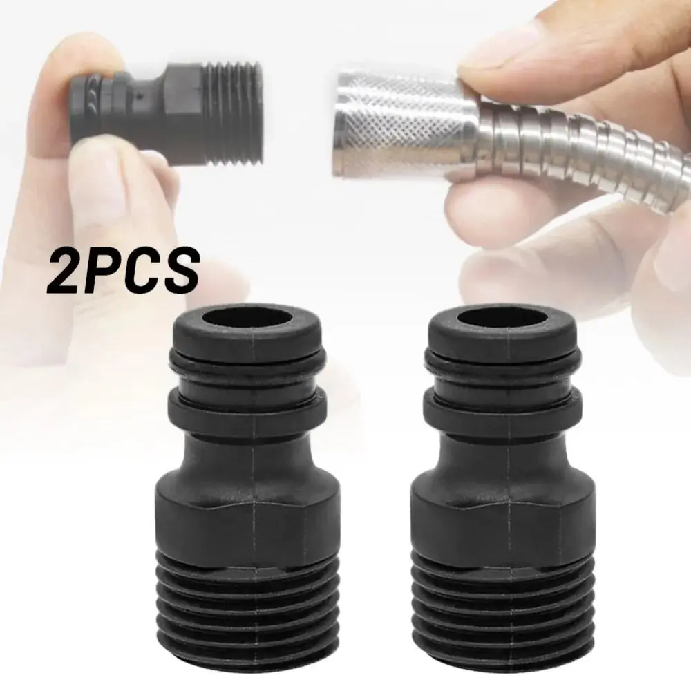 2PCS Universal 1/2" BSP Thread connector Nipple Connector Plastics Threaded Tap Adaptor Hose Pipe Extension Accessories