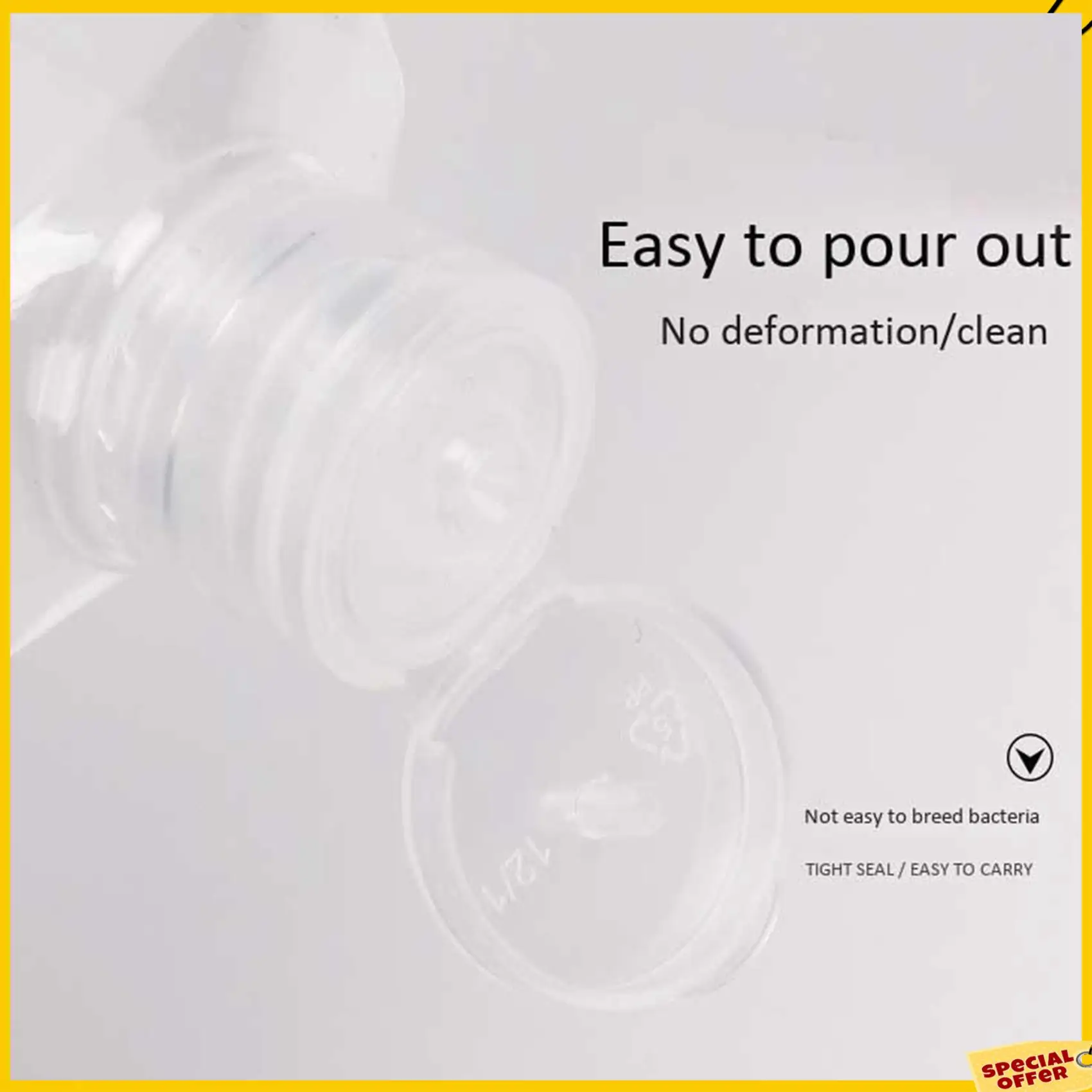 

A24P 80 PCS 2 Oz 60 Ml Clear Refillable Flip Top PET Plastic Travel Bottle Container