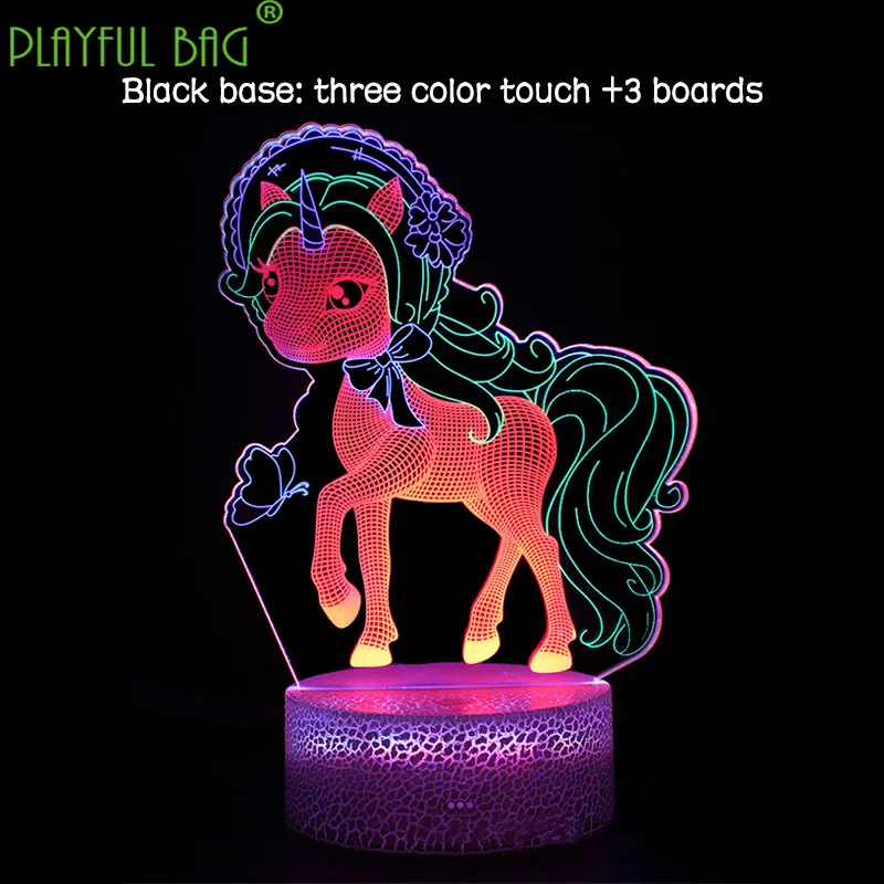 Christmas Girl 3D Table Lamp LED Touch Timed Remote Control Three color Dynamic Vision Light action figures zd76