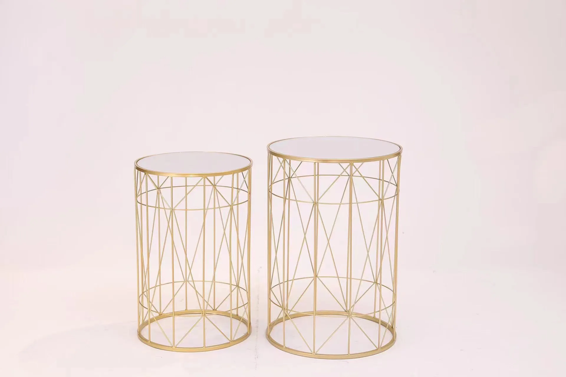 Set meja kopi besi tempa ruang tamu bundar, meja teh pintu masuk, meja bundar