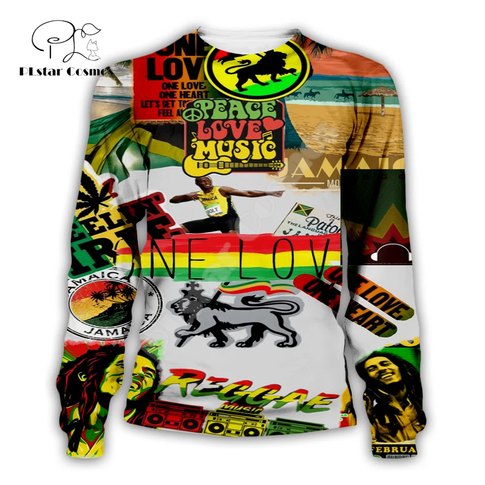 NewFashion Bob Marley Reggae Musician Rastafari Lion Tattoo Vintage 3DPrint Men/Women Pullover Harajuku Casual Jacket Hoodies 24