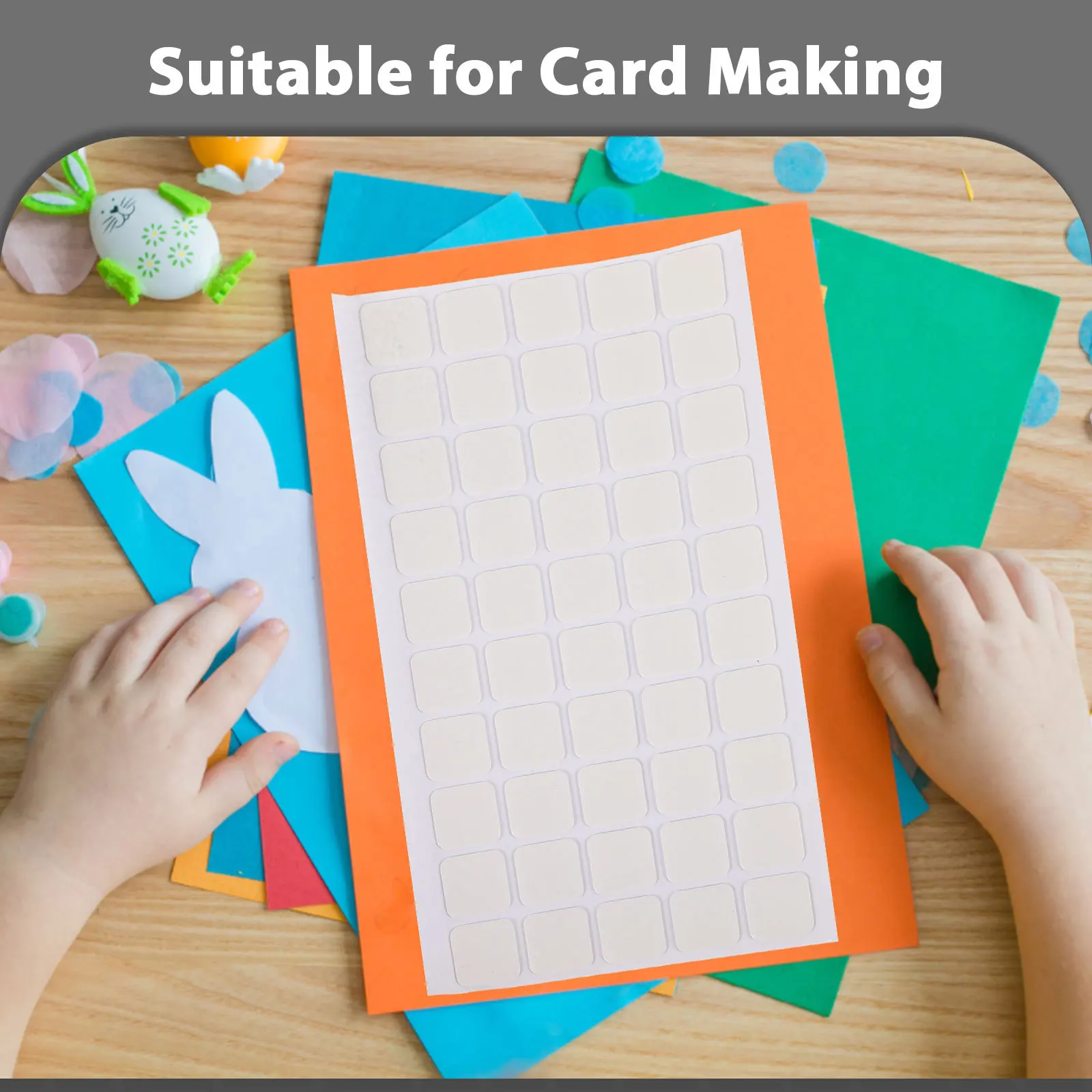 สติกเกอร์กาวสองหน้าแบบนาโนเจล 100 ชิ้น รูปทรงสี่เหลี่ยม ตัดสำเร็จรูป ใช้ซ้ำได้ สำหรับงาน DIY ทำการ์ด