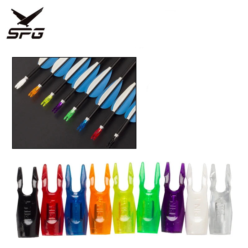 

SPG 100PCS Archery Bow And Arrow Nock Carbon Glassfiber Arrows Shaft Nocks Tail Replacement Plastic DIY Hunting Accessories