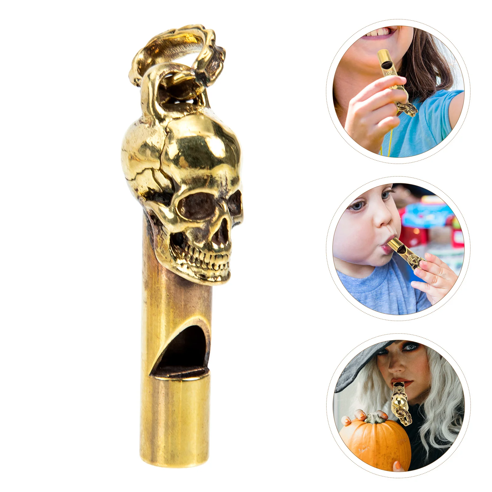 

Death Whistle Whistles Delicate Party Prop Themed Sports Race Outdoor Camping Copper Scary Design