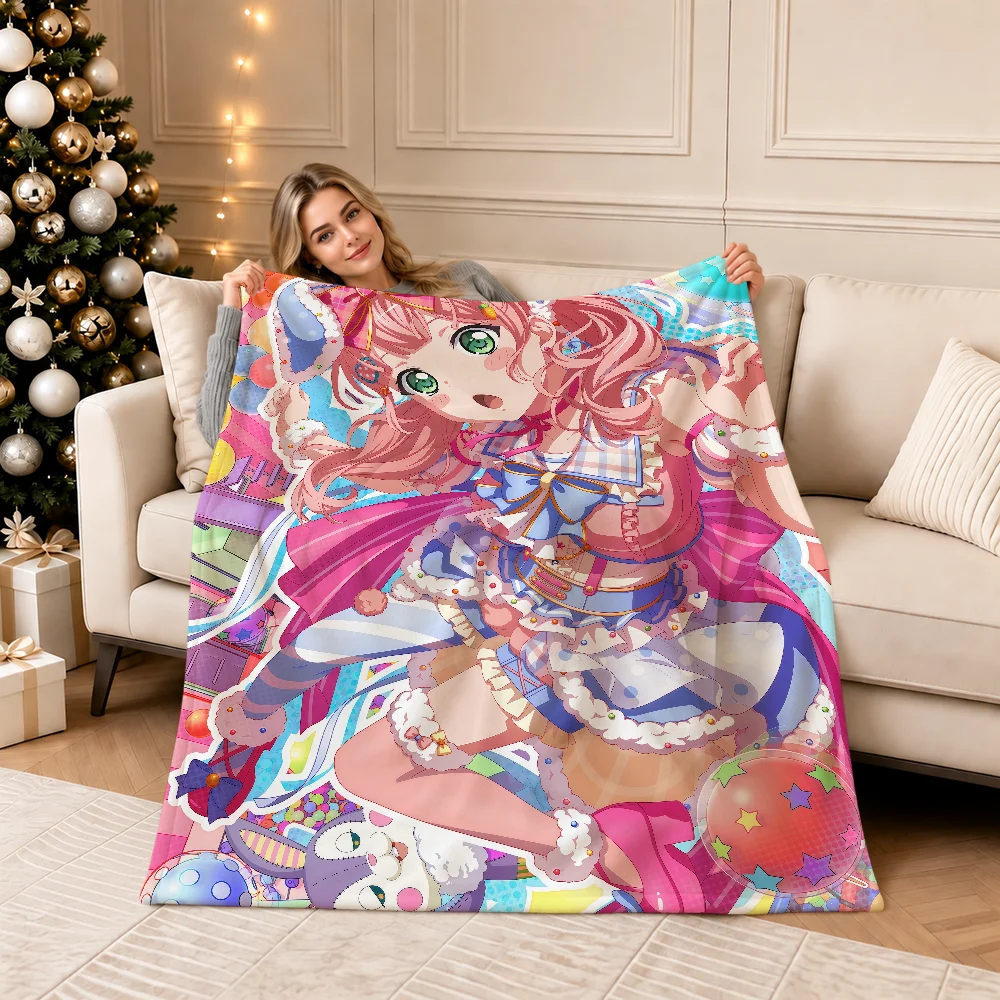 B-BanG Dream Girls Band Party Uehara Himari Warm Soft Plush Blanket For Sofa Living Room Nap Home Bedroom Gift Flannel Pet Hogar