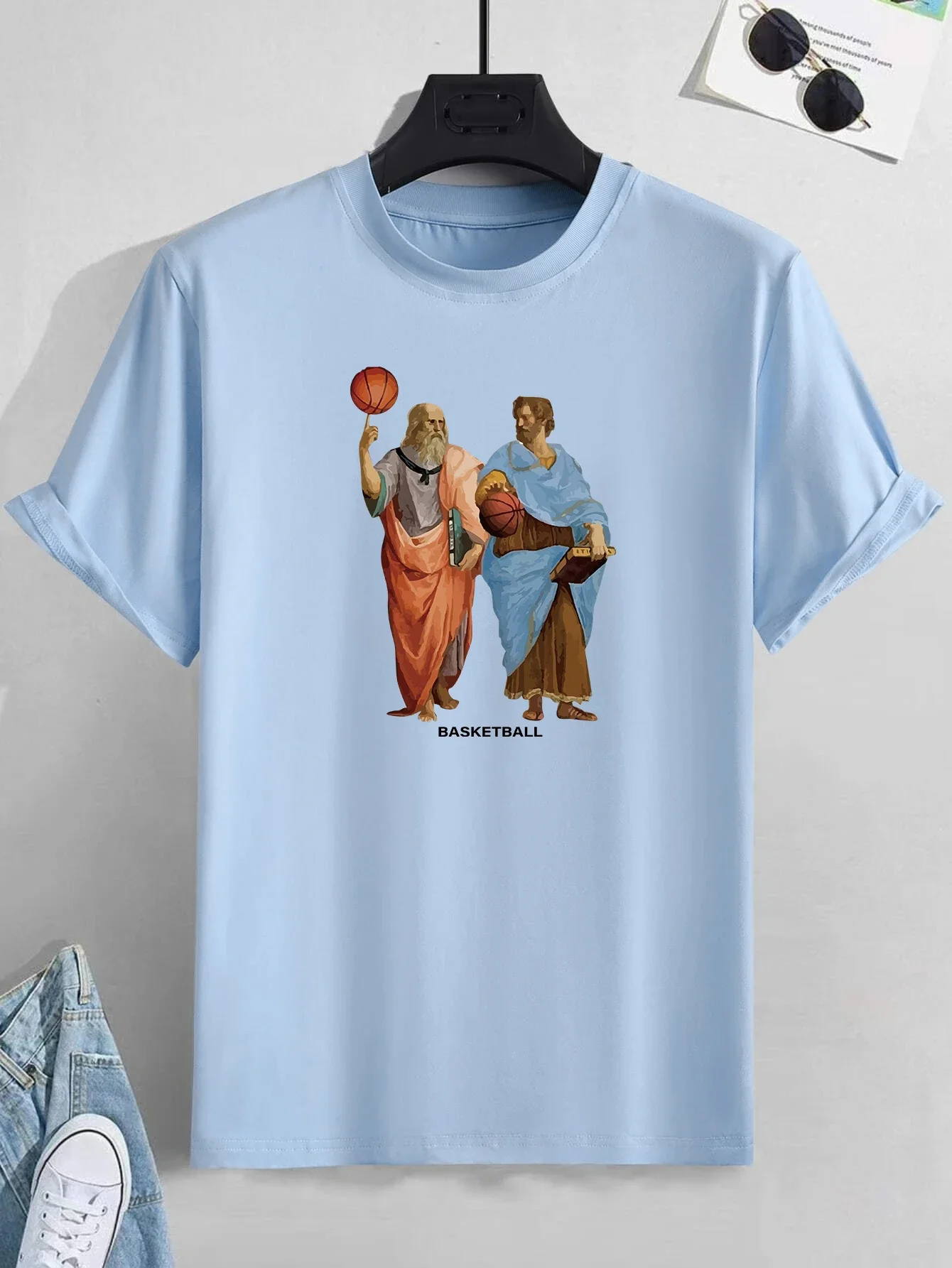 Funny Old Man Playing Basketball Print Tee Men's Summer Clothes jojo bizarre adventure graphic t shirts pro choice t shirts