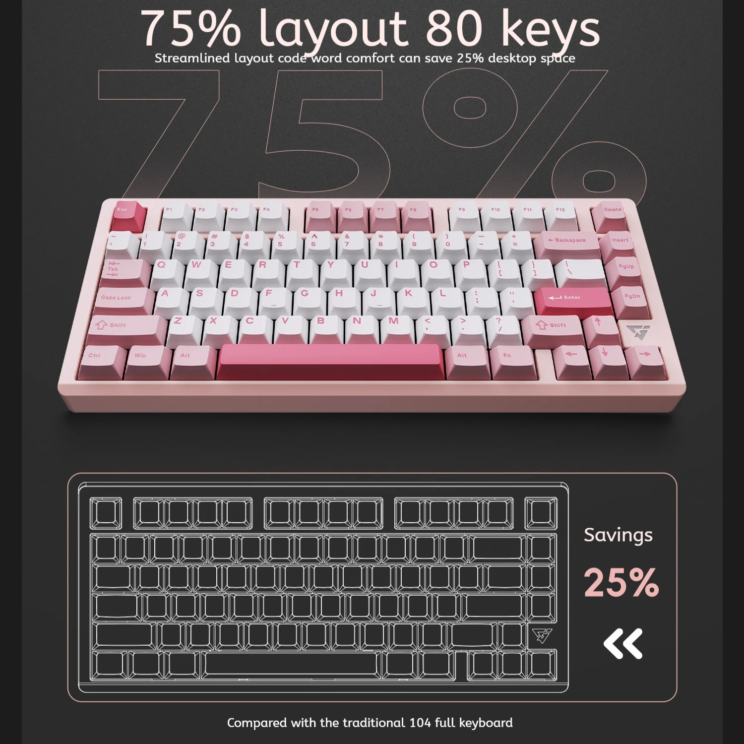 

VGN Vxe75 V2 2.4G wireless three mode pure Cnc aluminum block mechanical keyboard gasket structure hot plug 16 million RGB
