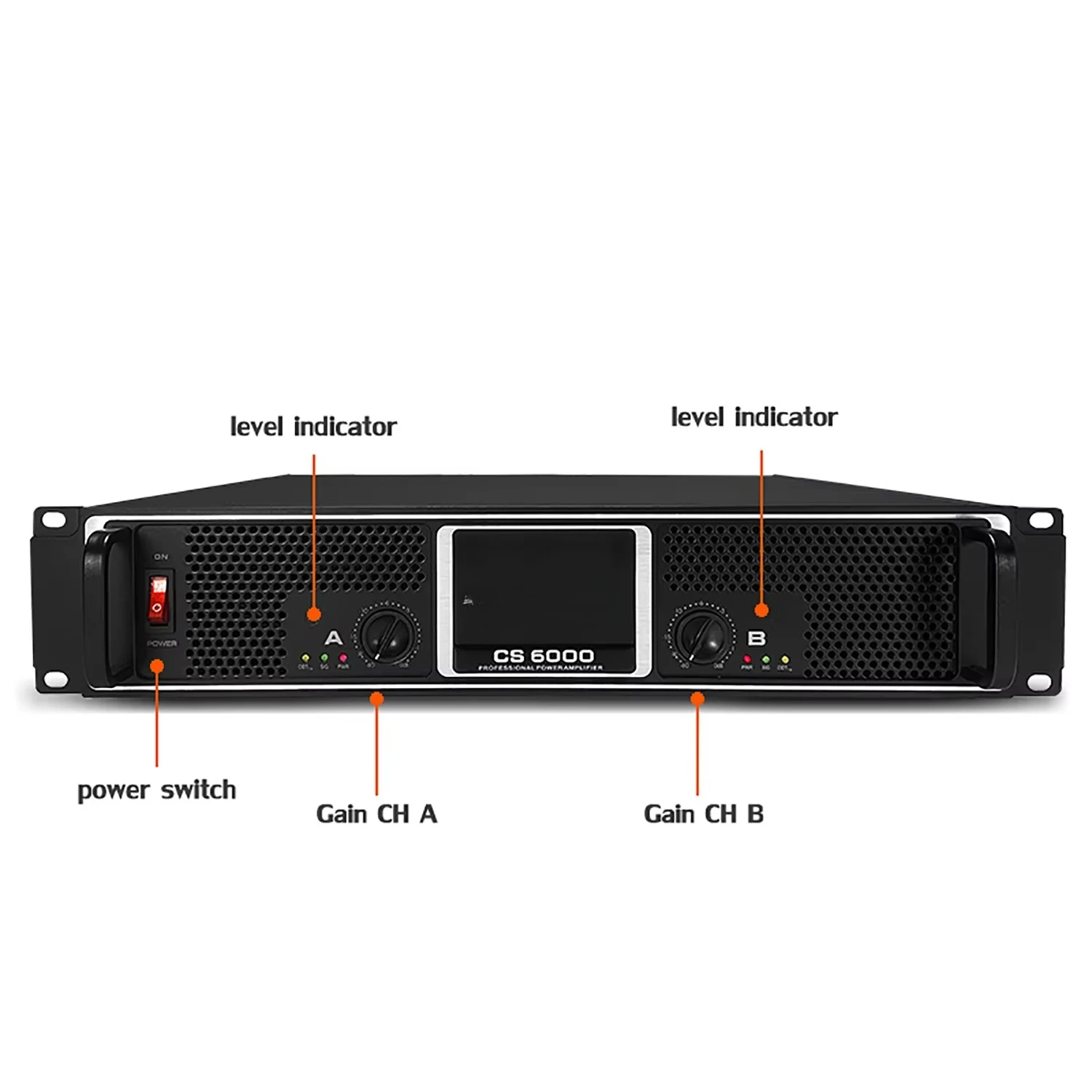 CS6000 High Quality Stereo Audio  2channels 1400W*2  Stage Performance Audio Power Amplifier