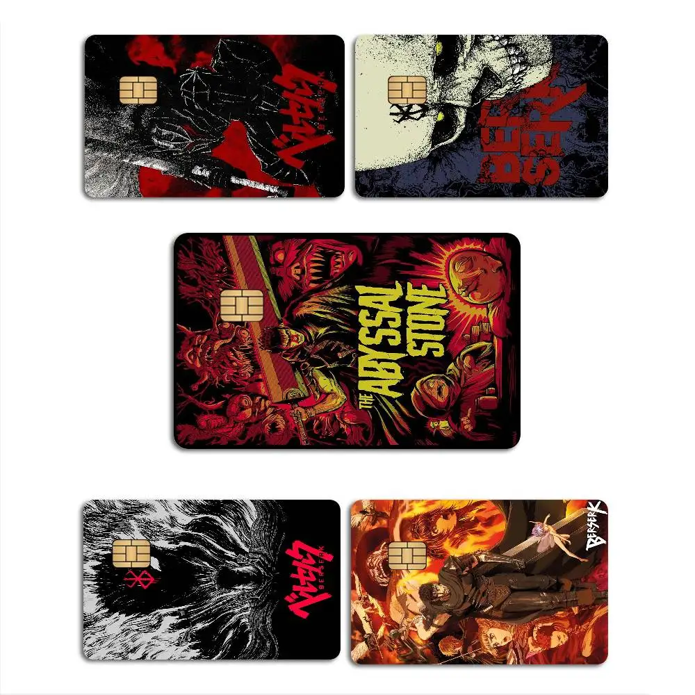 Anime Berserk Prints Cartoon Credit Card Skin Stickers For Bank Card Bus Metro Card Sticker Waterproof Women Gift