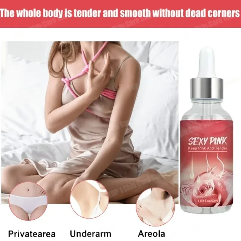 

Pink Sexy Essence Remove Intimater Melanin Whitening Dark Spot Body Serum For Lip Areolas Private Parts Tender Women Skin Care