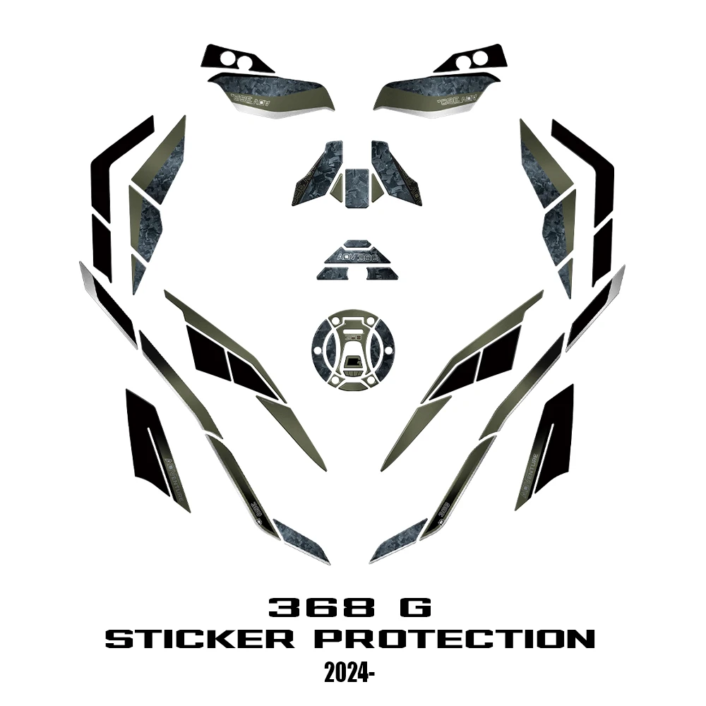 

368G аксессуары, боковая накладка на бак, защитная наклейка для Zontes 368 G 2025, 3D гелевая наклейка из смолы, комплект мотоцикла