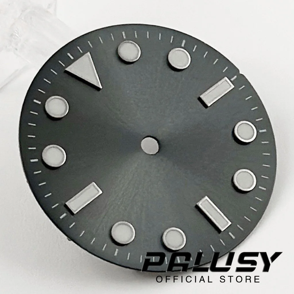 28.5MM Sunburst Watch Dial for NH35 NH36 4R 7S Movement Green Luminous Watch Faces Modified Watch Accessories