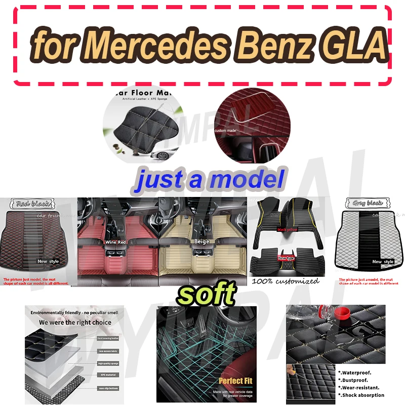

LUXURY Car Floor Mats For Mercedes Benz GLA 2019 2018 2017 2016 2015 2014 Carpets Custom Floor Mats