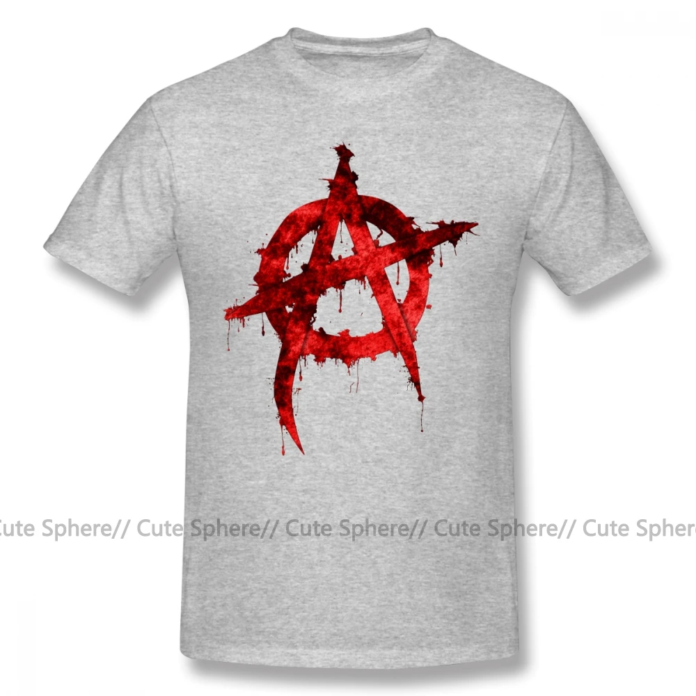 Anarchy T Shirt Anarchy T-Shirt Short Sleeves Streetwear Tee Shirt Big 100 Percent Cotton Awesome Graphic Mens Tshirt