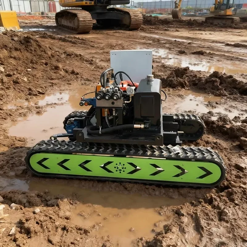 【Popular】 Electric Remote-Controlled Tracked Chassis Construction Use 1T Load Capacity 0-2km/h Speed Reduced Ground Rolling Dama