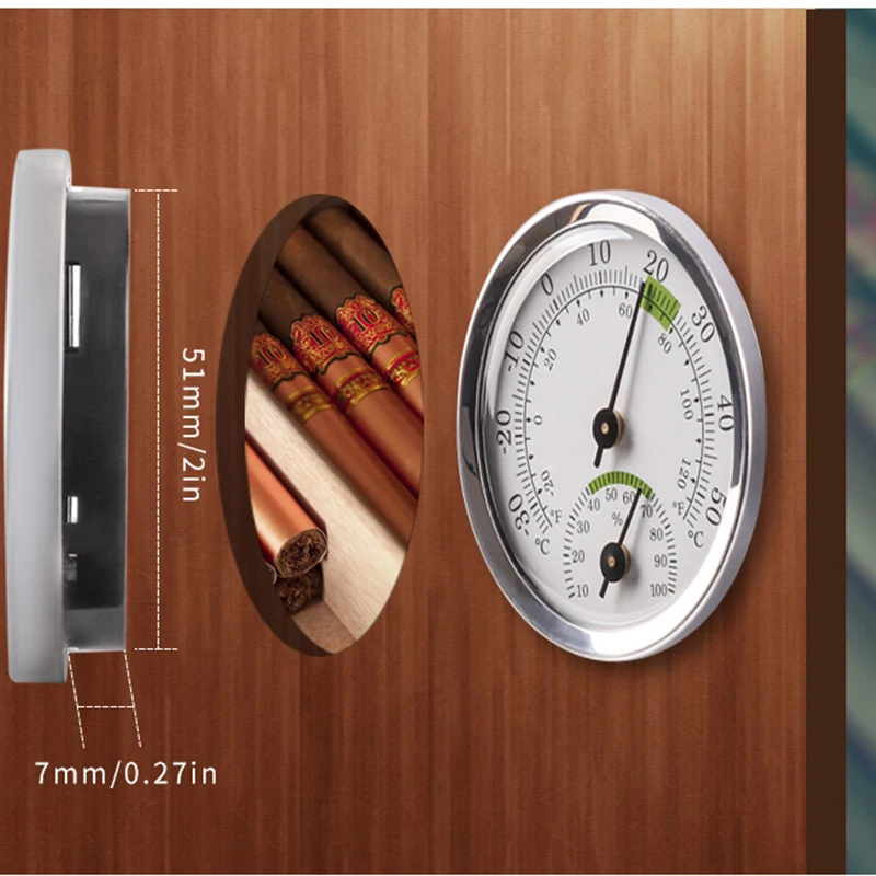 Indoor Wall-mounted Thermo-Hygrometer - Sauna Thermometer for Sauna Room, Home Decoration and Bar