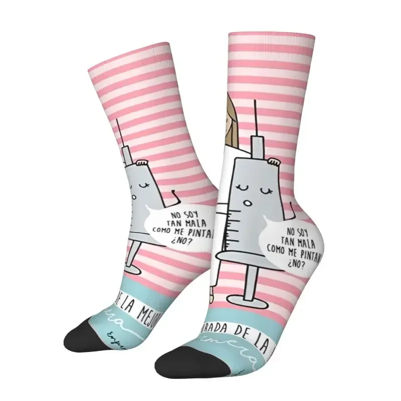 Enfermera En Apuros Doctor Nurse Medicine Mens Crew Socks Unisex Cute 3D Printing Dress Socks