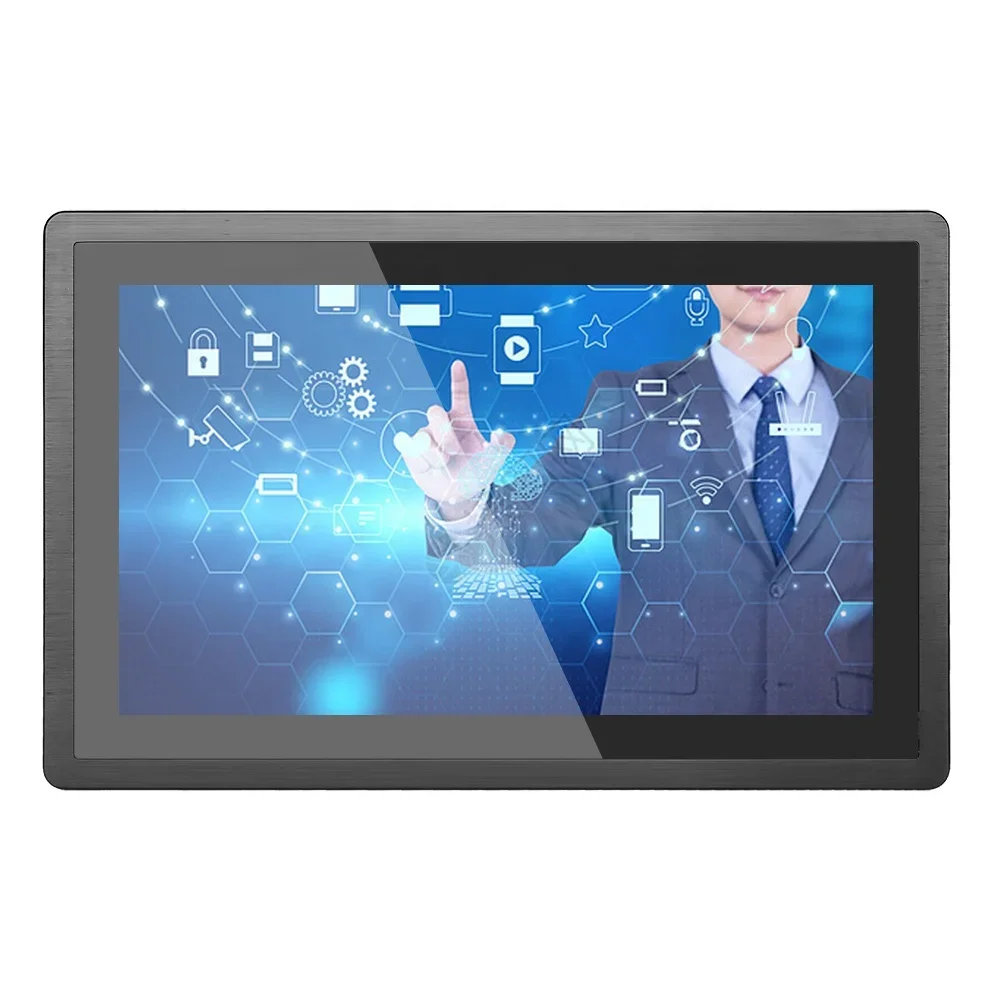 13.3 Inch Touch Screen Industrial Panel PC With Aluminum Case Back Brightness 250  Embedded Capacitive Touch 16:9  Wide Screen