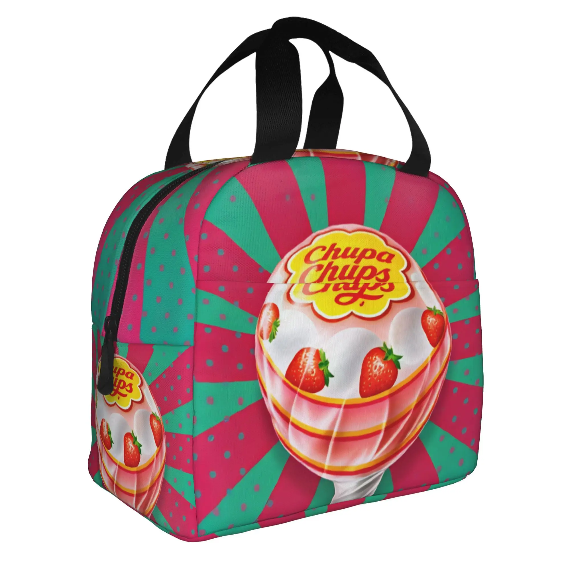 

C-Chupa C-Chups Chups Forever Fun Insulated Lunch Bag for Women Resuable Funny Cooler Thermal Lunch Box Beach Camping Travel