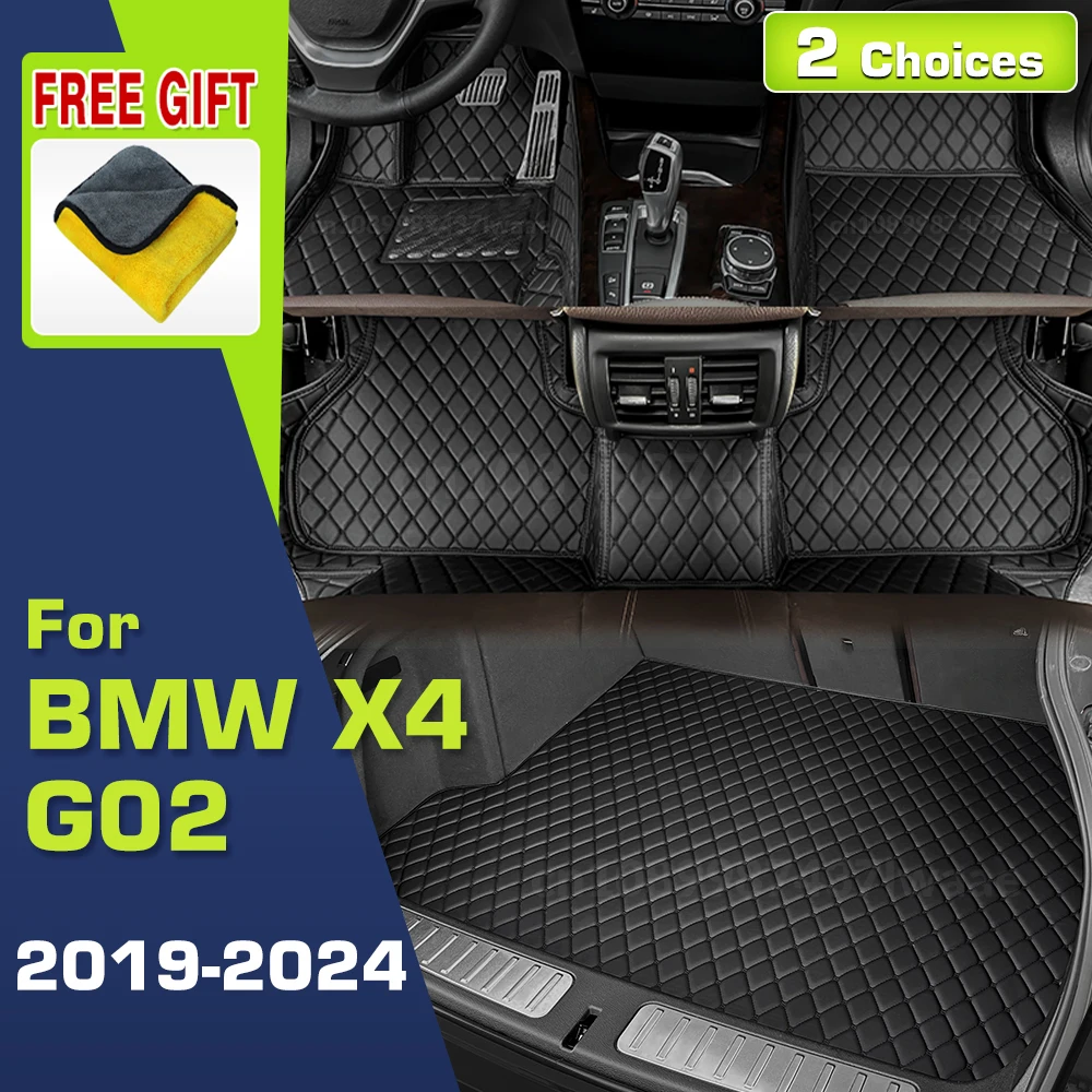 

Car floor mats for BMW X4 G02 2019 2020 2021 2022 2023 2024 Custom Trunk Mat Auto foot Pads Carpet Cover Interior Accessories